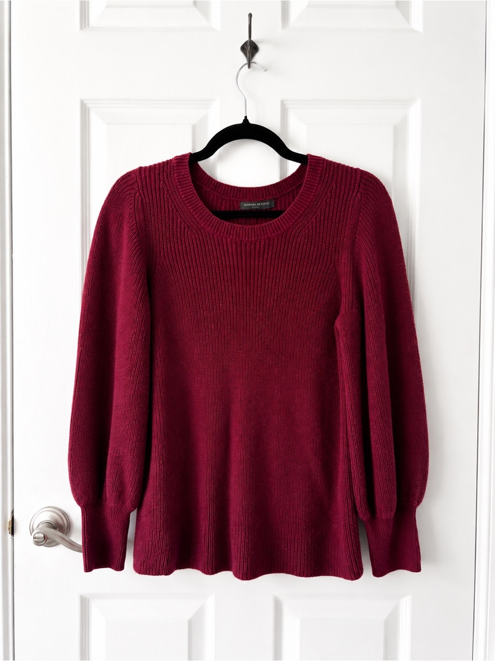 Banana Republic Burgundy Puff Sleeve Sweater SP